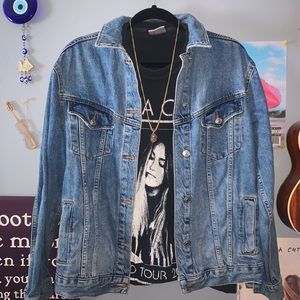 TOP SHOP Jean Jacket- Blue, Size Medium